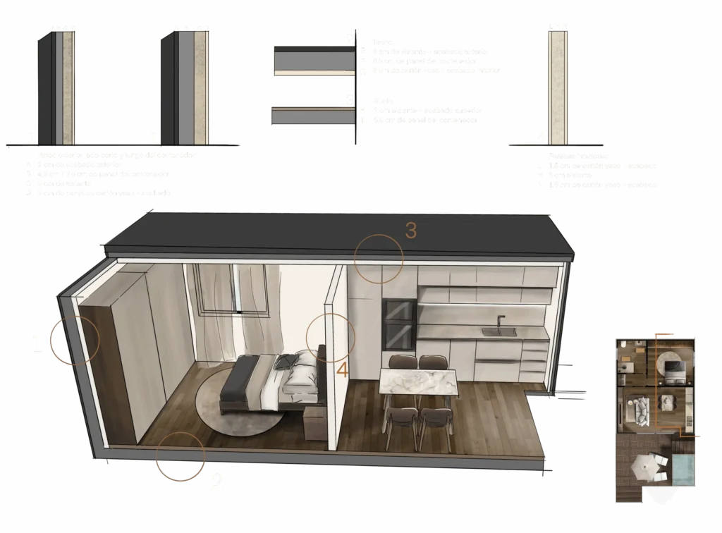 Casa contenedor Tenerife - Container 41 Mi Spaccato Bianco